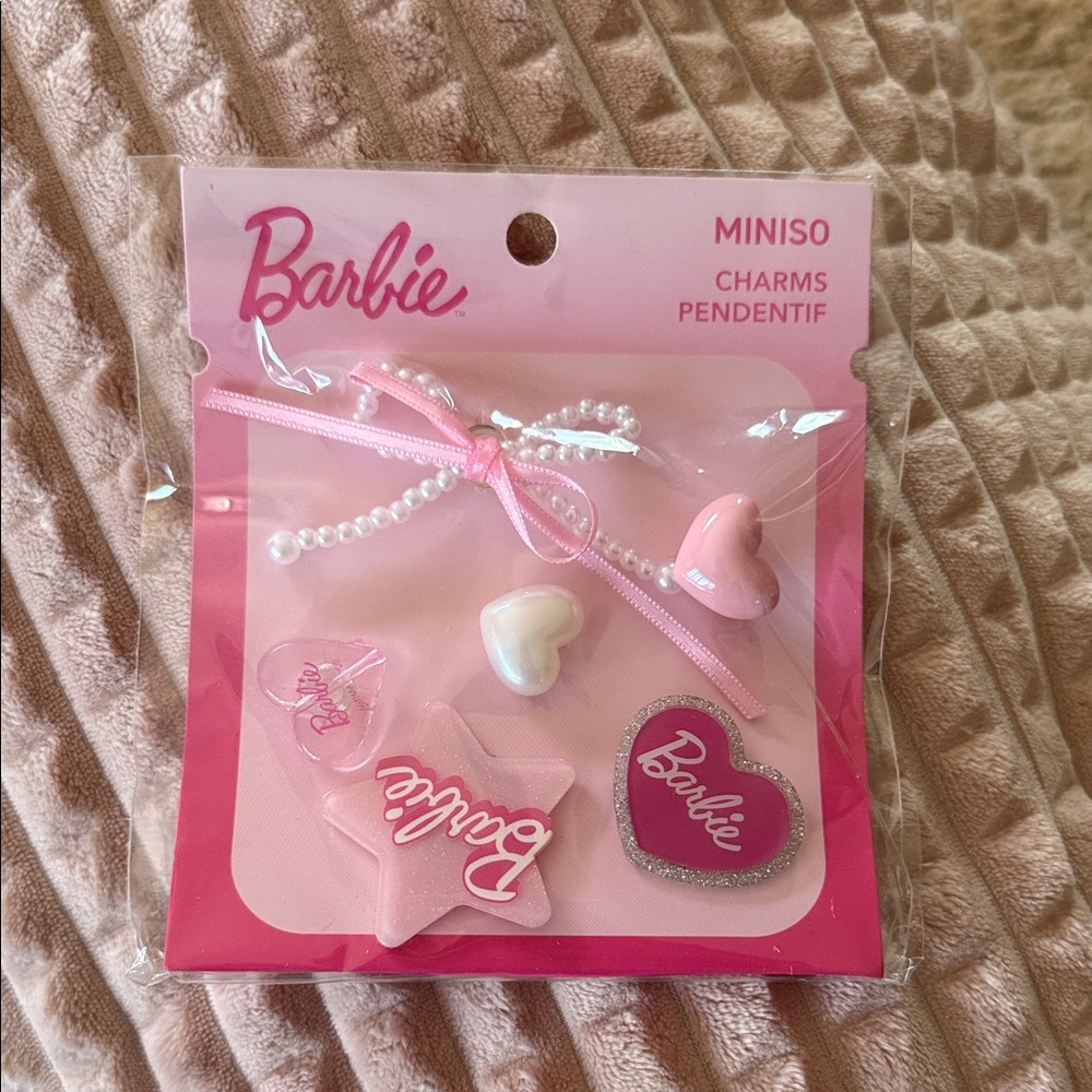 Barbie Miniso Pink and White Charms Set